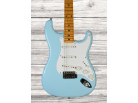 Edwards  E-ST-90ALM Sonic Blue - cuerpo de aliso, Mástil y diapasón de arce macizo atornillado de una pieza, 21 trastes, Radio 240R, escala 25.5″, tuerca de hueso de 42 mm, 