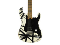 EVH  Striped Series 78 Eruption Maple Fingerboard White with Black Stripes Relic - guitarra eléctrica de cuerpo sólido, cuerpo de tilo, Mástil de arce aserrado en cuartos con forma de 