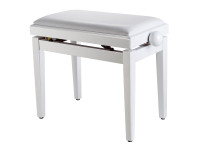 Soundsation  Banco Branco Baço  SBH-100PSWH  - Banco de piano Soundsation SBH-100P-SWH, Color: blanco opaco, Banco piano en acabado blanco mate, con asiento en napa blanca brillo y regulable en altura., 